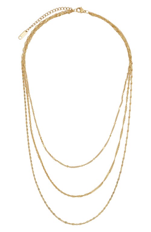 Allegra Triple Layered Chain Necklace in Gold