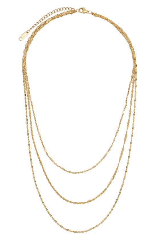 Shop Petit Moments Allegra Triple Layered Chain Necklace In Gold