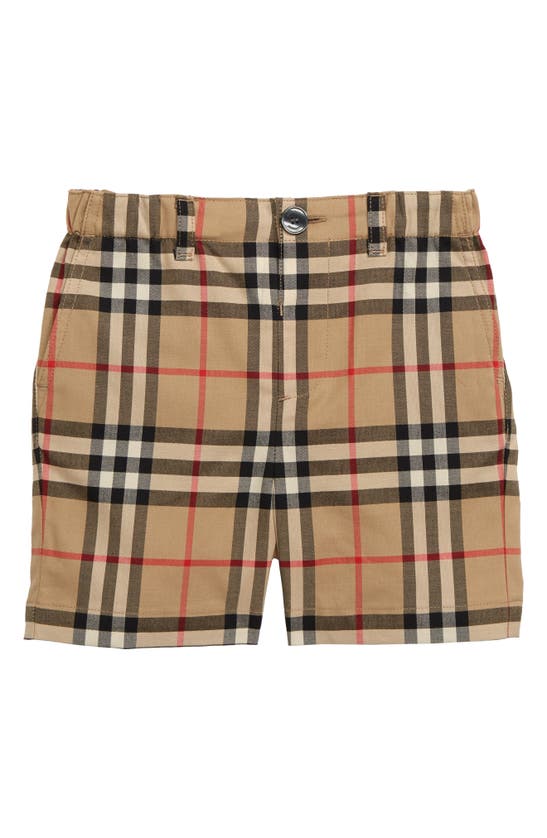 Burberry Kids' Sean Check Print Shorts In Archive Beige  Chk