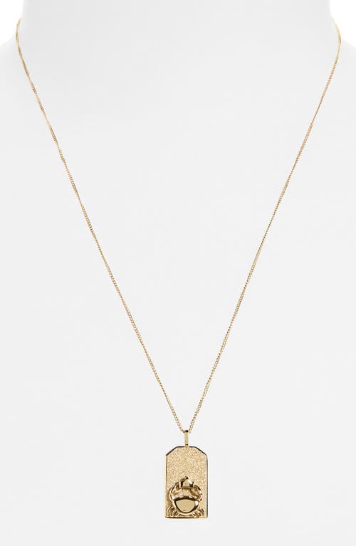 Jenny Bird Zodiac Pendant Necklace In Gold - Cancer