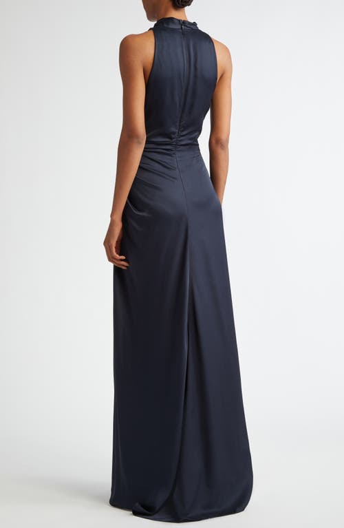 A.l.c . Inez Funnel Neck Gown In Dark Sapphire