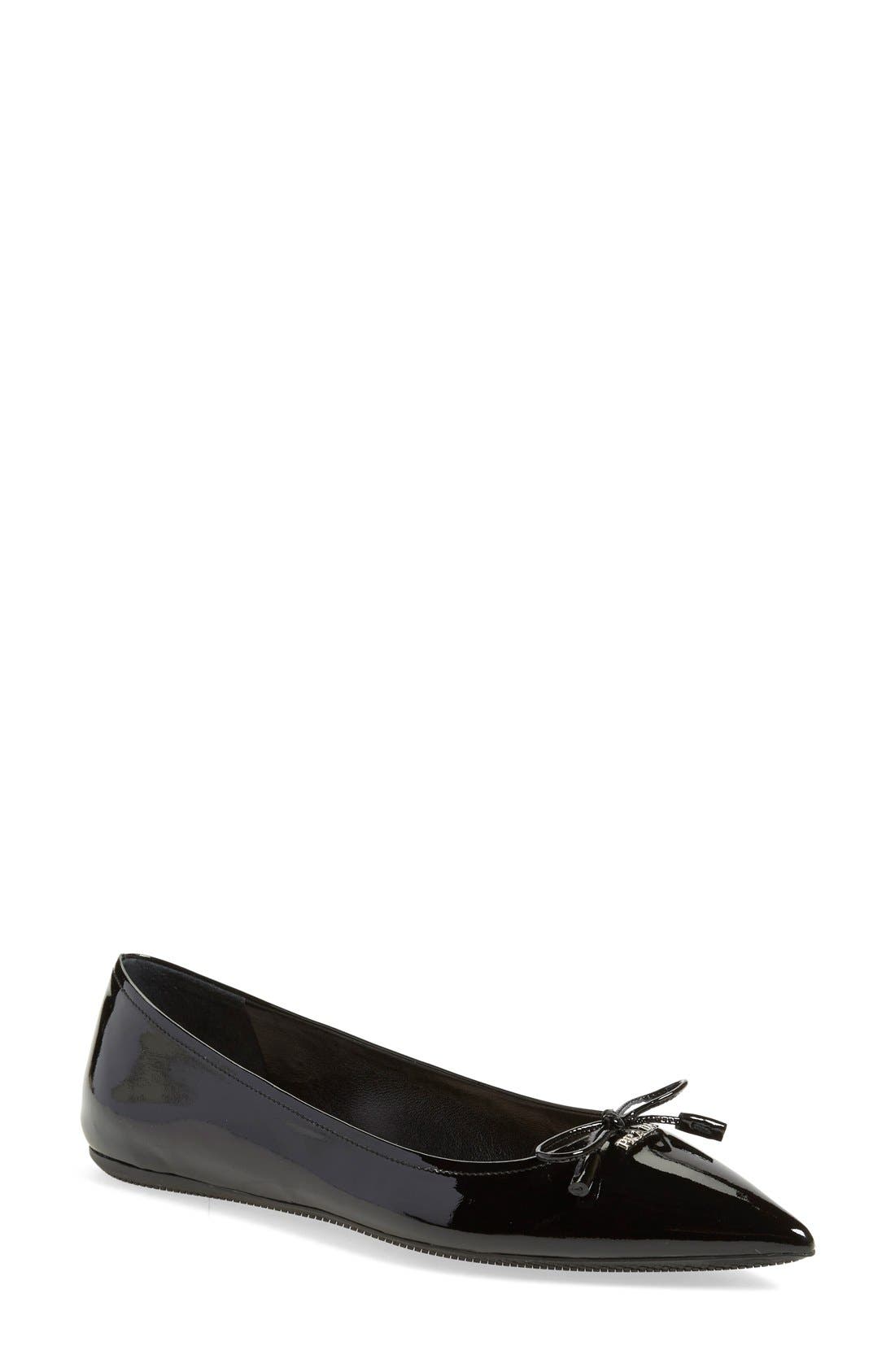 Prada Pointy Toe Flat (Women) | Nordstrom