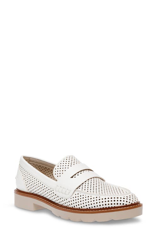 Anne Klein Women's Elia Perforated Penny Loafers In White