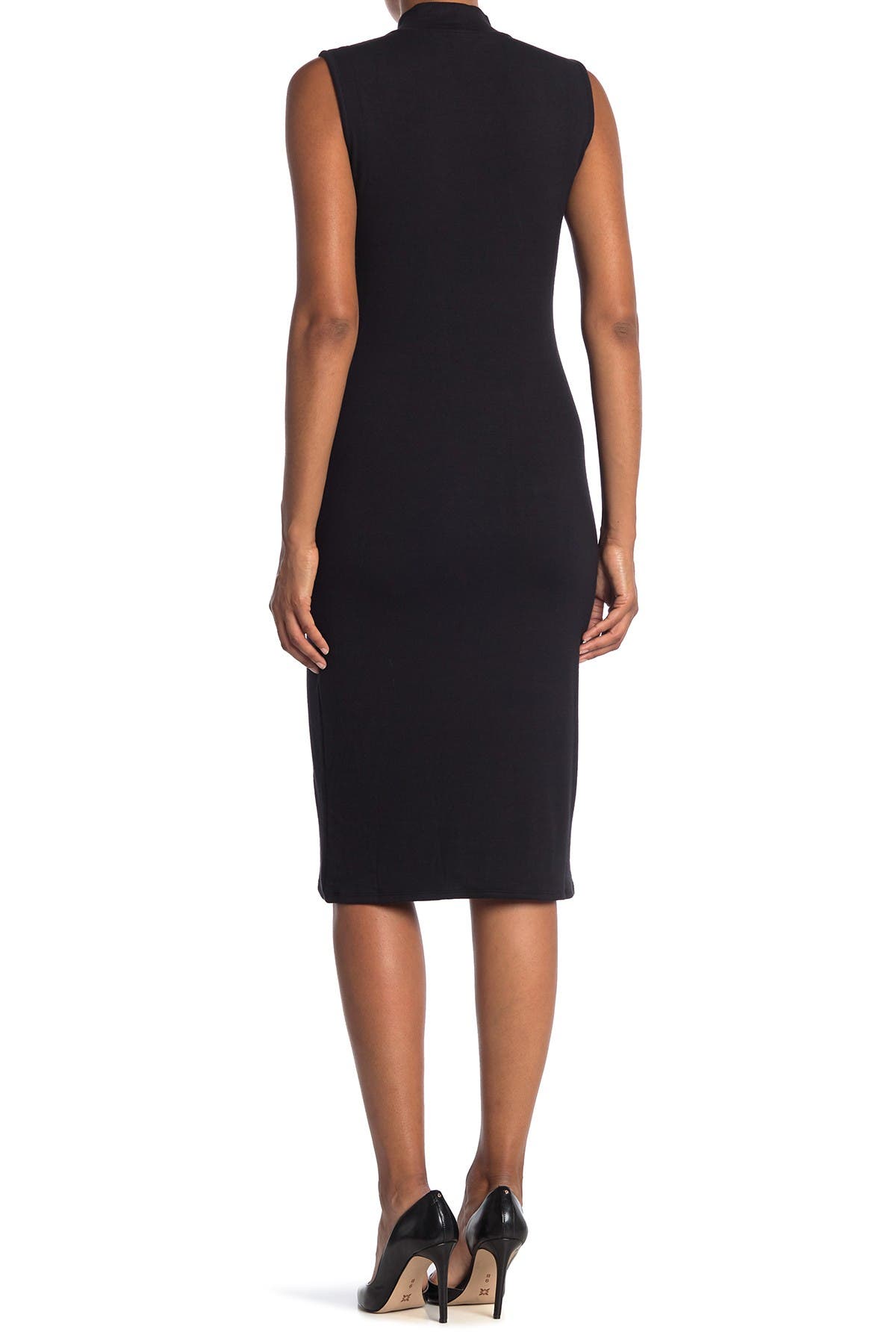 sleeveless midi sheath dress