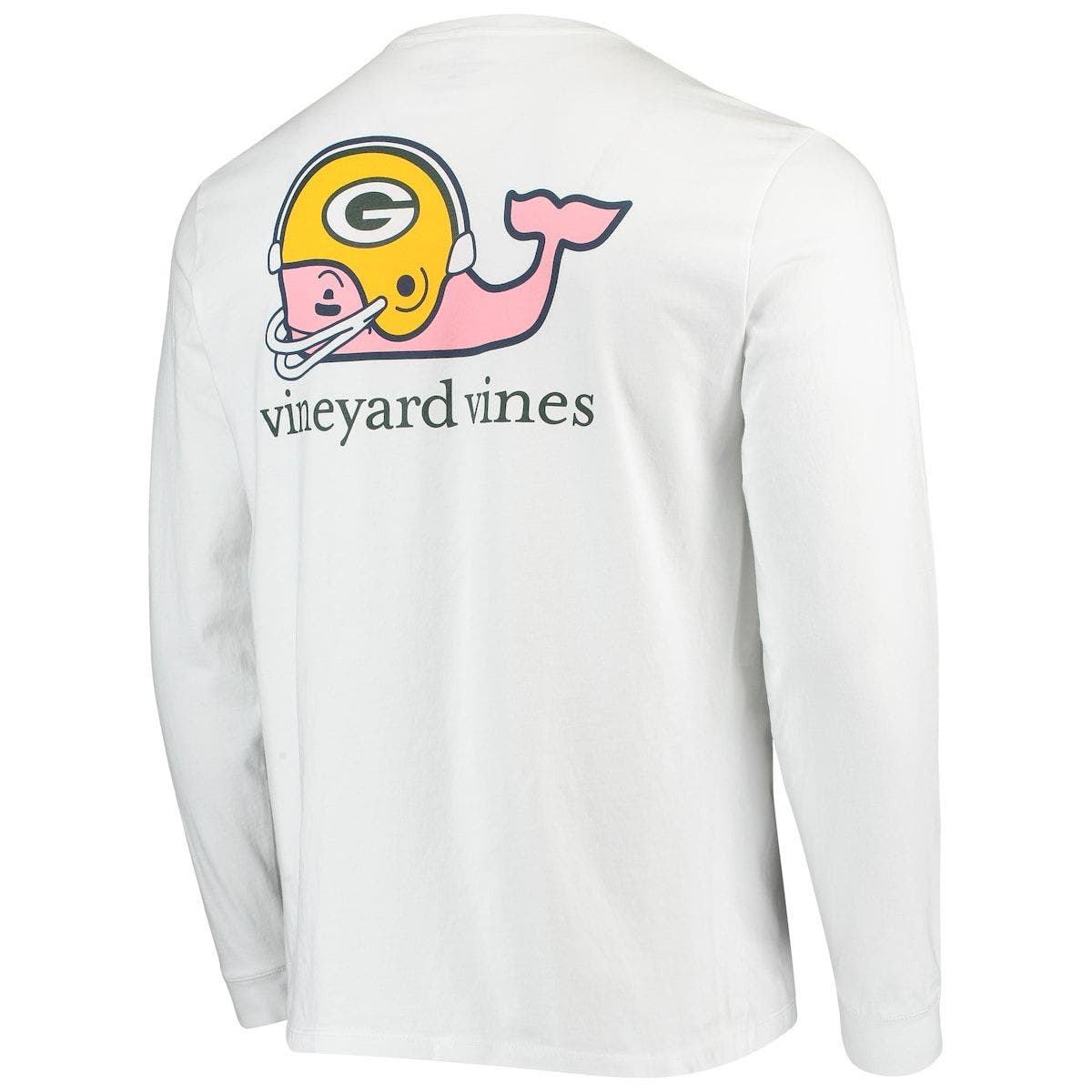 Vineyard Vines Green Bay Packers T-Shirt SMALL Gray Long Sleeve Crew Neck