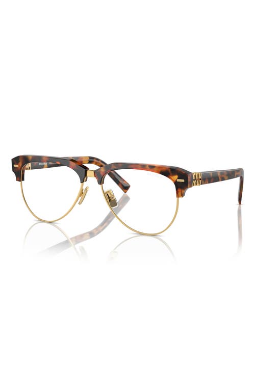 Miu Miu 57mm Pilot Sunglasses In Tortoise