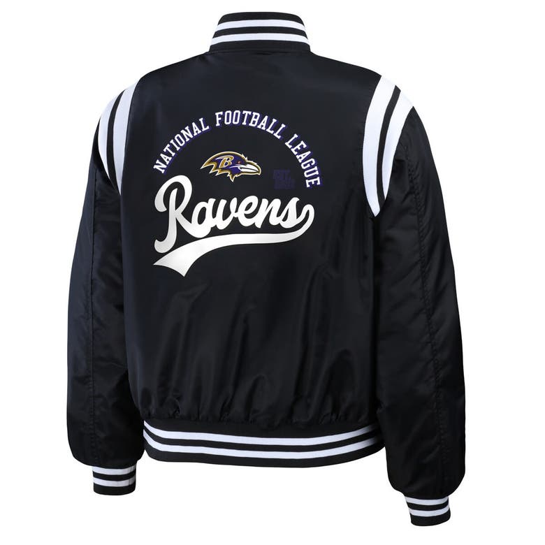 Shop Wear By Erin Andrews Black Baltimore Ravens Full-zip Bomber Jacket