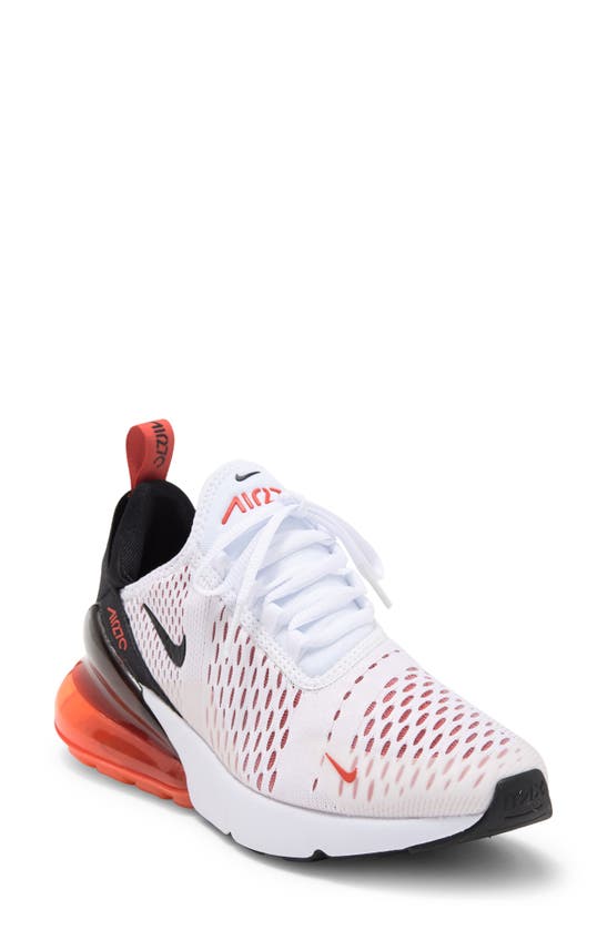 Nike Air Max 270 Sneaker In White/ Black/ Orange/ Cinnabar