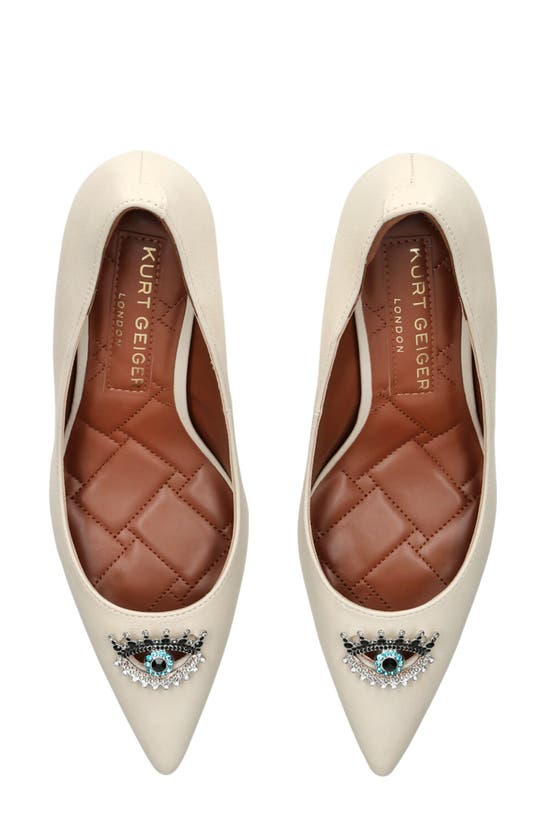 Kurt Geiger Belgravia Evil Eye Pointed Toe Pump In Bone