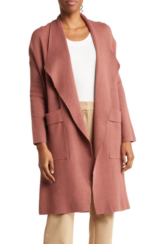 By Design Andrea Solid Open Cardigan In Cognac