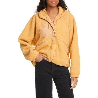 Free People Fp Movement Hit The Slopes Fleece Jacket, Orange