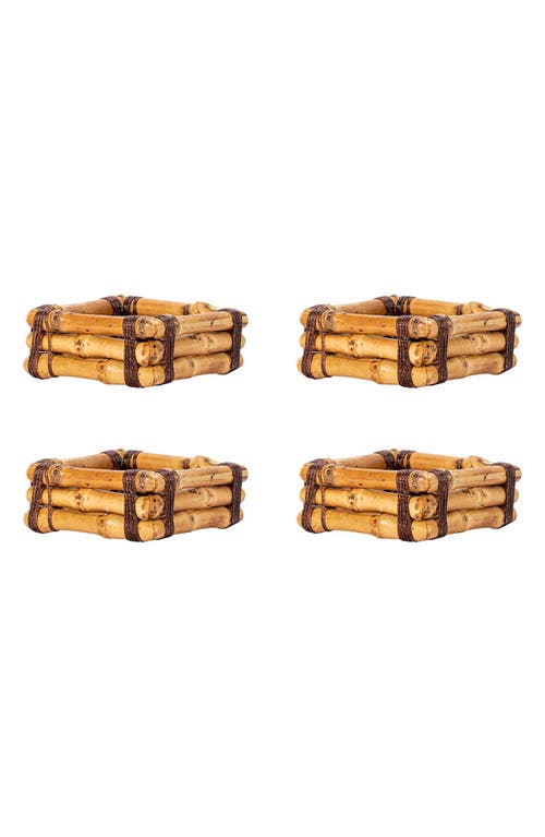 Juliska Bamboo Napkin Rings, Set Of 4 In Whitewash/bamboo Natural