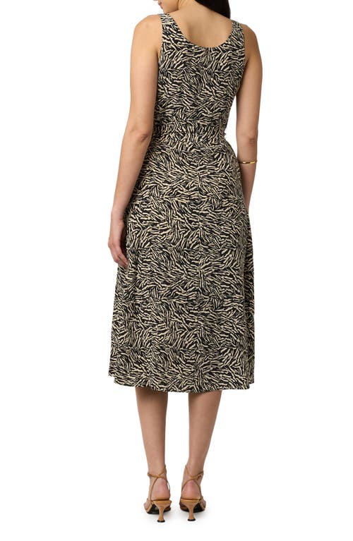 Equipment Brixley Belted Dress In True Black And Creme Brulee