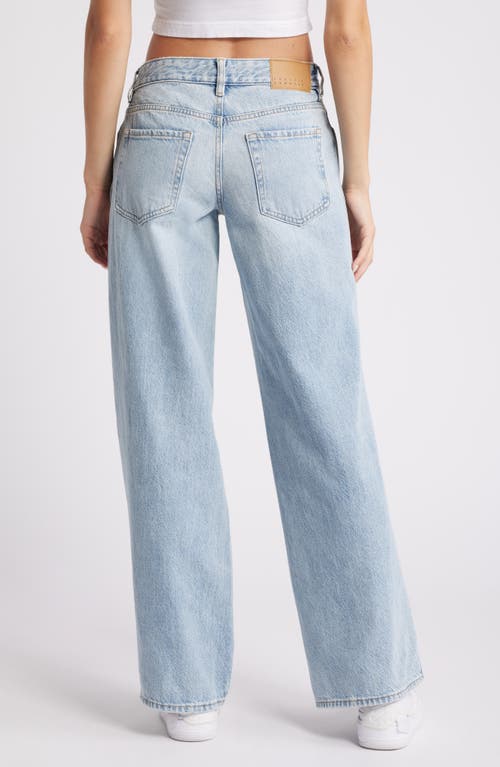 Shop Pacsun Ripped Baggy Wide Leg Jeans In Shiloh Light Blue Wash