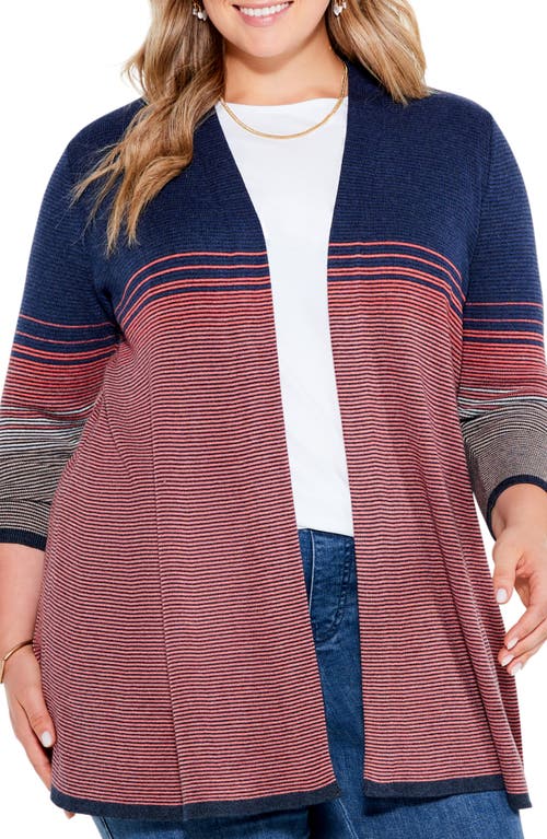 NIC+ZOE Ombré Twirl Cardigan in Orange Multi