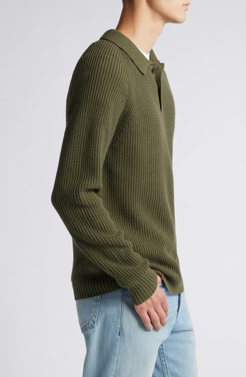 Shop Treasure & Bond Rib Cotton Blend Sweater In Olive Night