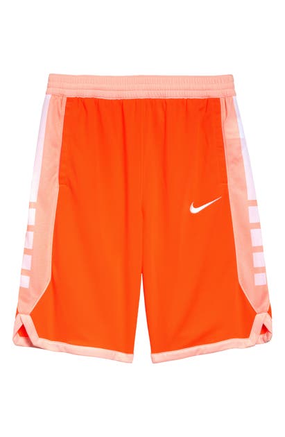 Nike Kids' Dry Elite Basketball Shorts In Crimson/ Washed Coral/ White