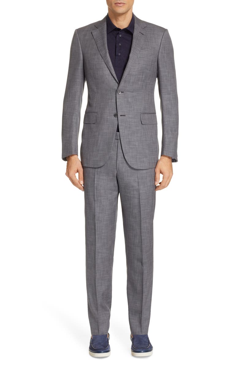 Ermenegildo Zegna Milano Trim Fit Solid Wool & Silk Suit | Nordstrom