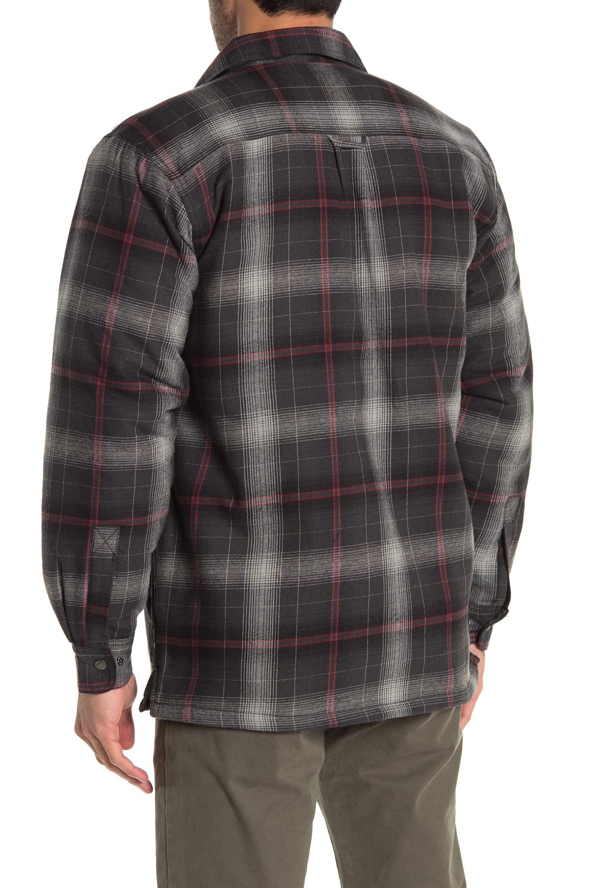 Wolverine | Marshall Plaid Flannel Zip Faux Shearling Lined Shirt ...