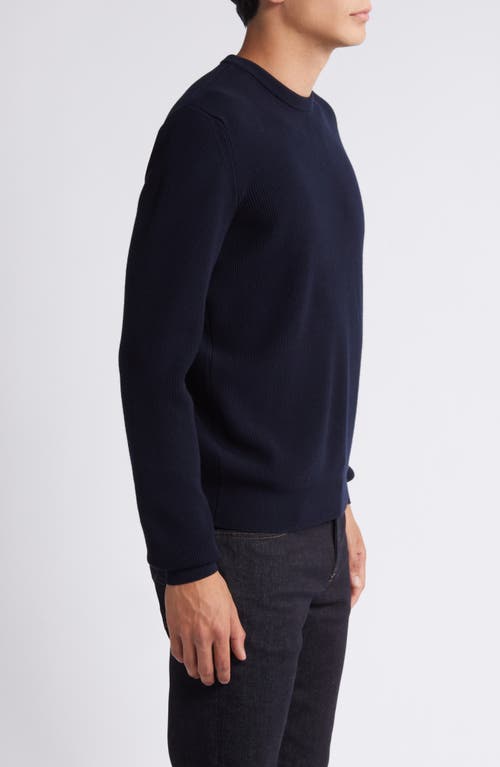 7 For All Mankind Luxe Performance Plus Crewneck Sweater In Navy