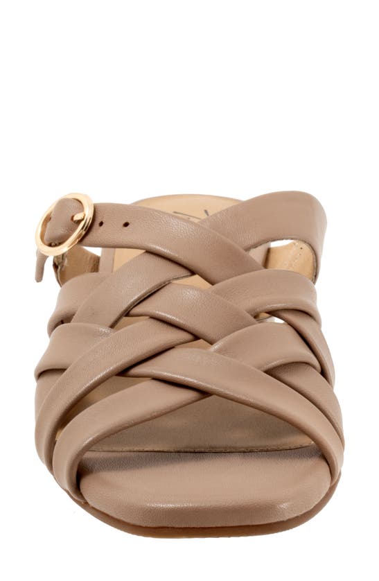 Shop Trotters Lauri Woven Slide Sandal In Taupe