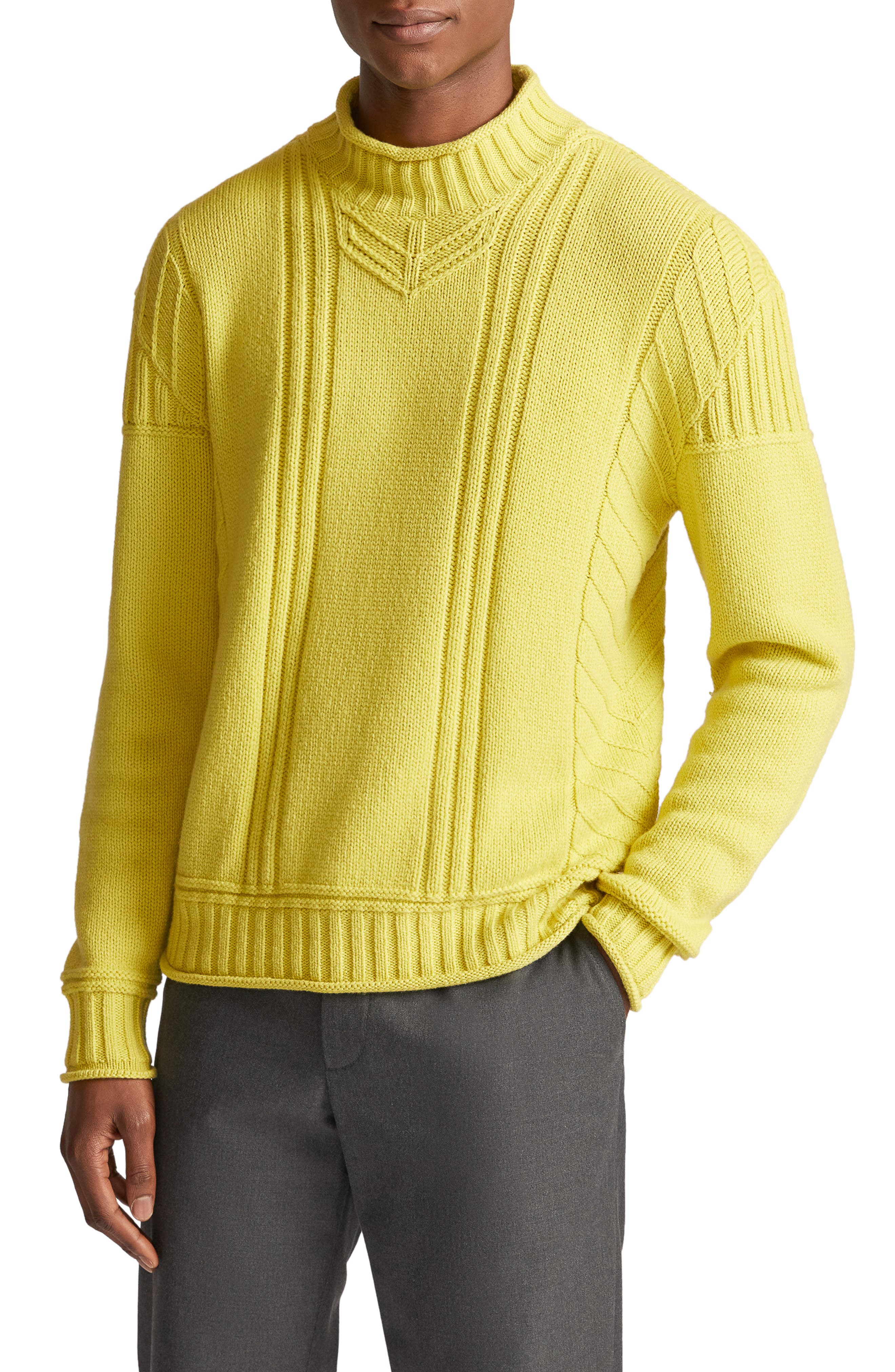 Loro Piana Men's Lupetto Haston Baby Cashmere Sweater - FLAXEN - Size 42