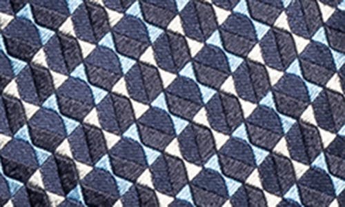 Eton Micro Geometric Silk Tie In Navy