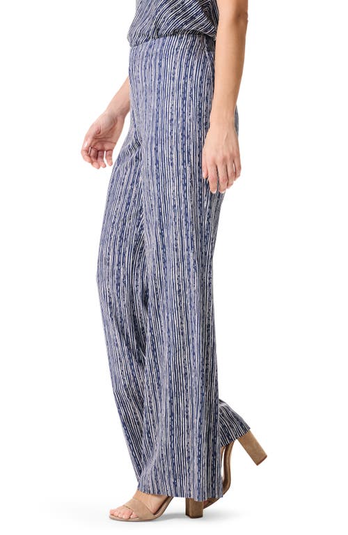 Nic + Zoe Nic+zoe Spring Rain Stripe Wide Leg Pants In Multi