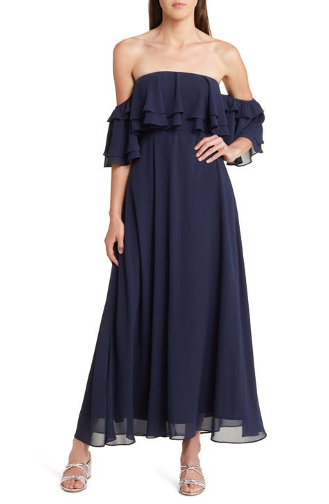 Stunning Maxi Dress - Navy Blue Maxi Dress - Rhinestone Dress - Lulus