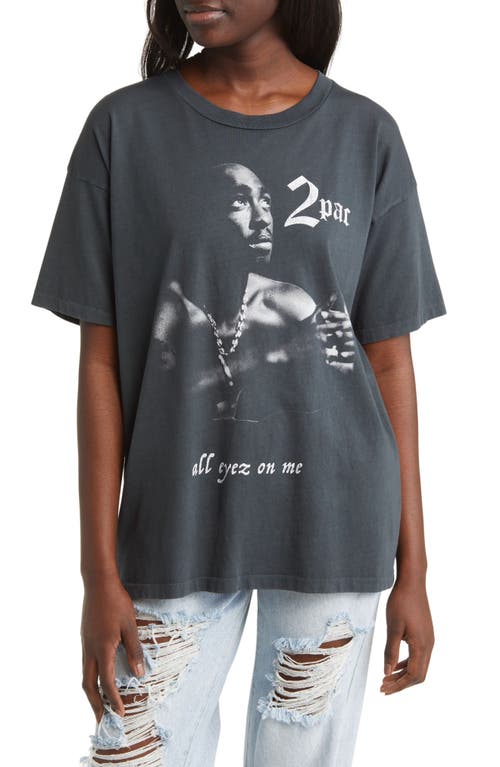 Daydreamer Tupac All Eyez Cotton Graphic Tee in Vintage Black