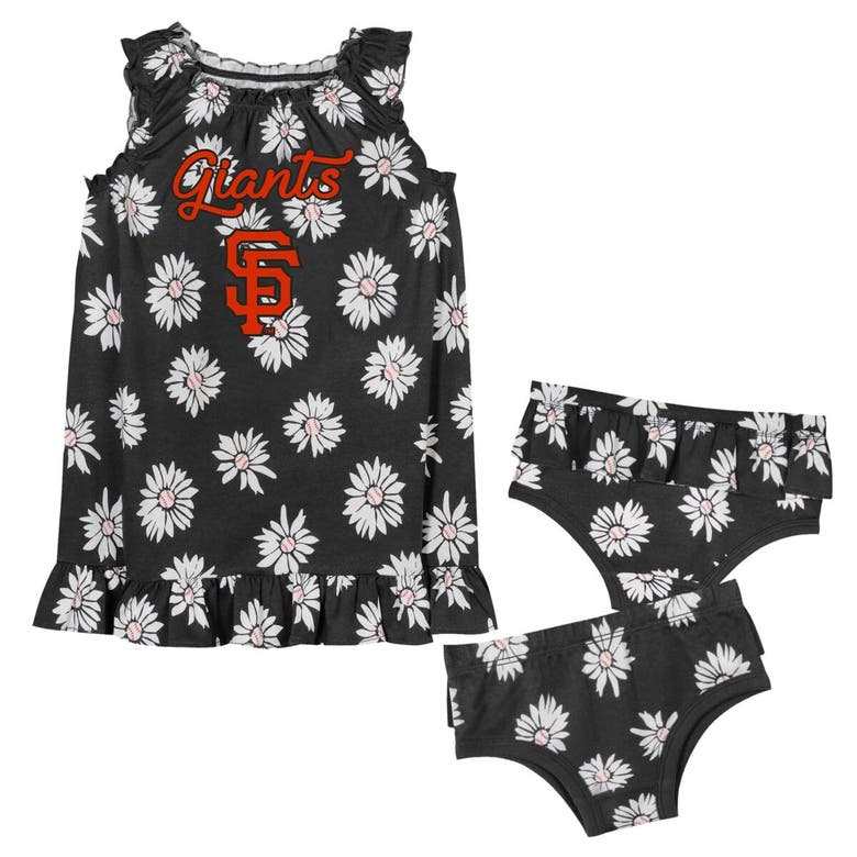Outerstuff Babies' Infant Fanatics Branded Black San Francisco Giants Hop Skip Diaper Cover Set