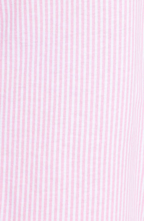 Ralph Lauren Cotton Jersey Sleep Shirt In Lagoon Pink/white Stripe