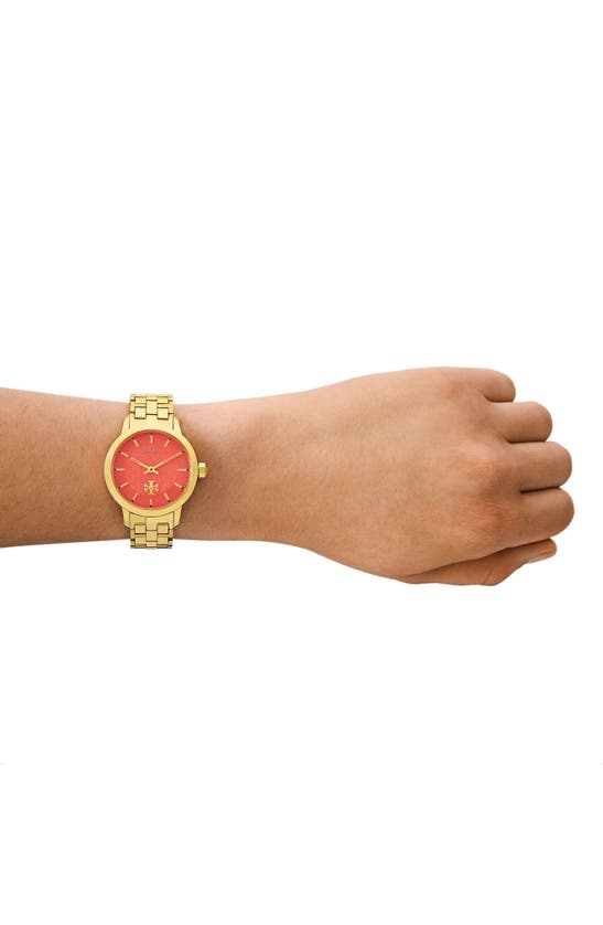 Shop Tory Burch The Tory Bracelet Watch, 34mm In Gold