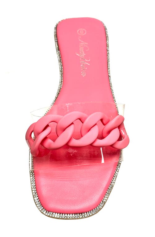 Ninety Union Women's Tampa Chain Link Vinyl Slides In Fuchsia