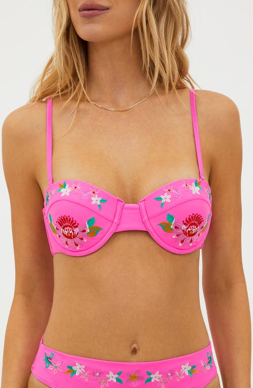 Shop Beach Riot Kai Embroidered Underwire Bikini Top In Passion Flor