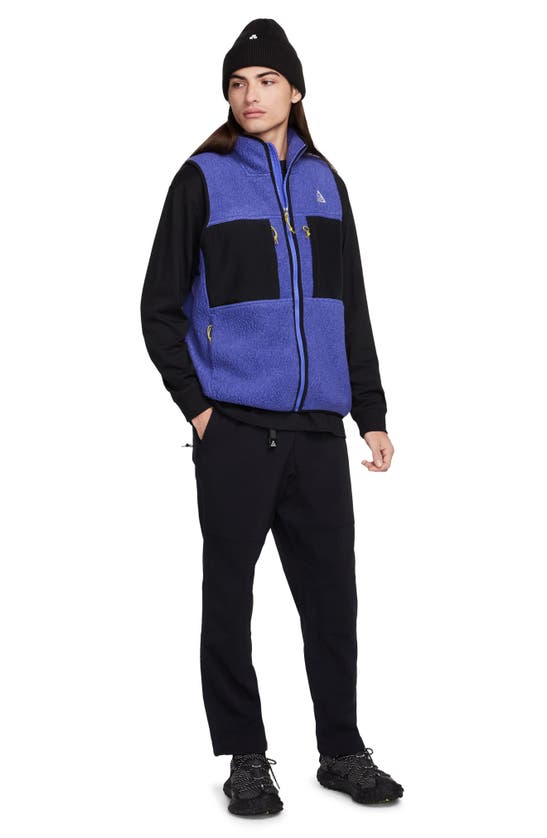 Shop Nike Acg Arctic Wolf High Pile Fleece Vest In Persian Violet/ Black/ White