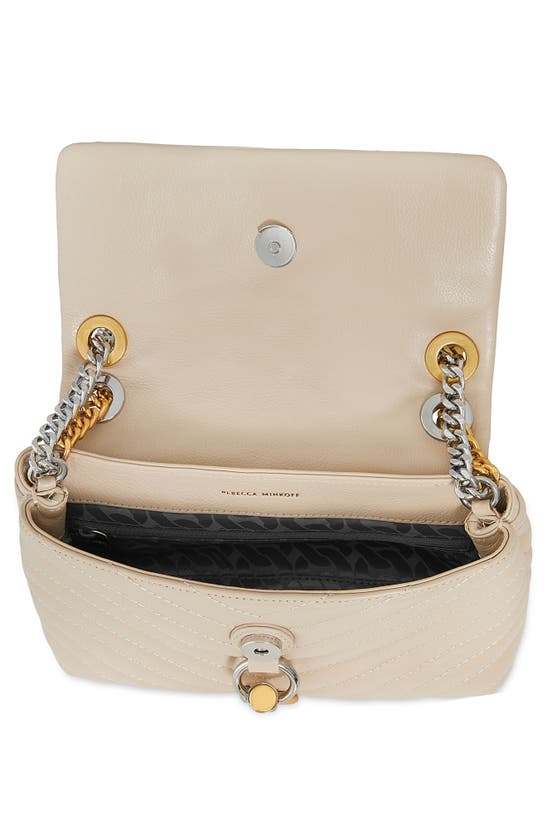 Shop Rebecca Minkoff Edie Quilted Leather Convertible Crossbody Bag In Stone
