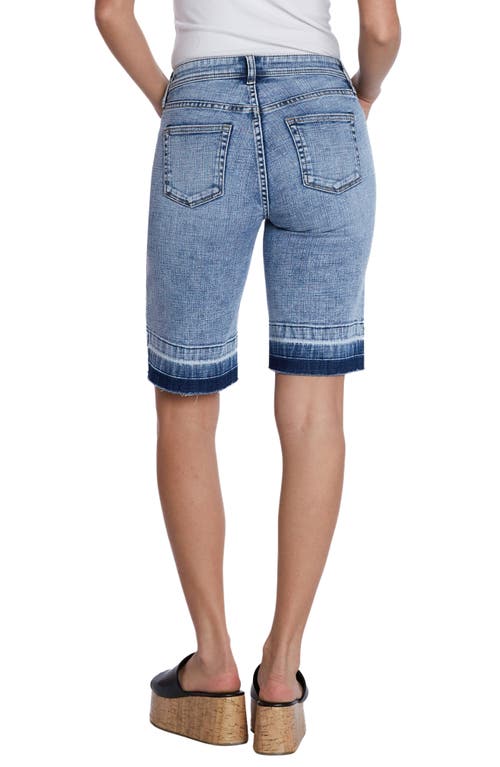 Shop Hint Of Blu Release Hem Bermuda Denim Shorts In Horizon Denim