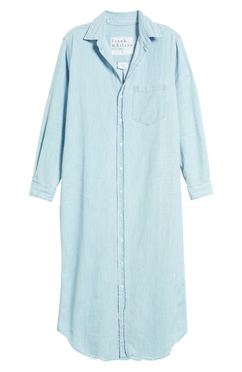 Shop Frank & Eileen Rory Long Sleeve Denim Maxi Shirtdress In Classic Blue Tattered Wash