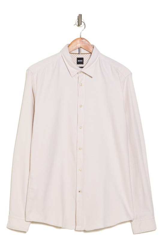 Hugo Boss Roan Kent Solid Shirt In Open White