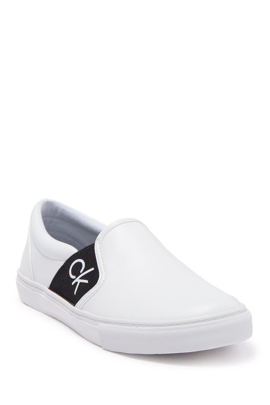 calvin klein logo slip on sneakers