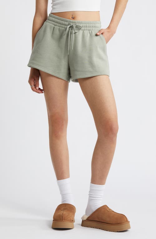 Shop Bp. Elastic Waist Fleece Shorts In Green Halo