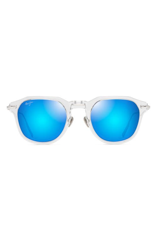 Maui Jim Alika 49mm Polarizedplus2® Round Sunglasses In White