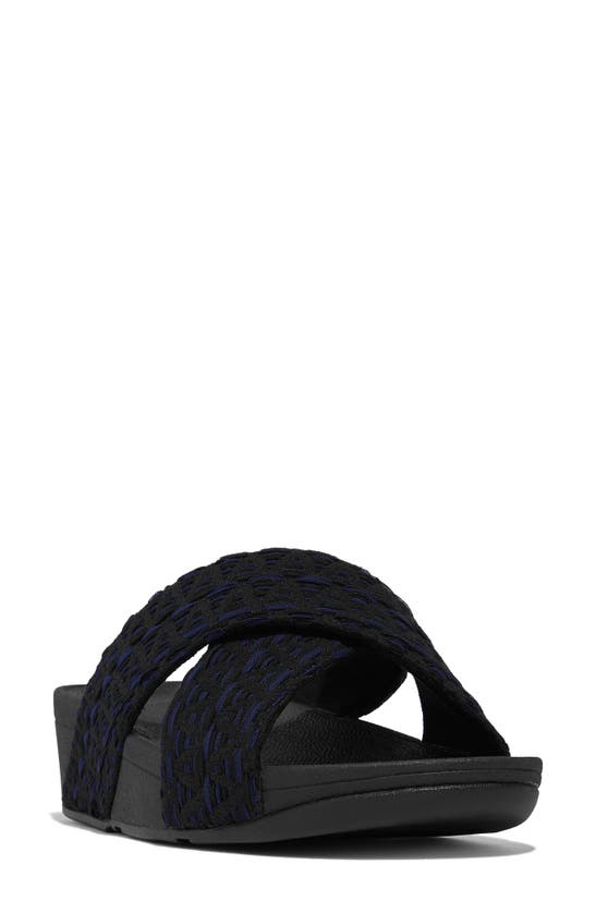 Fitflop Lulu Geo Webbing Slide Sandal In Black Mix | ModeSens