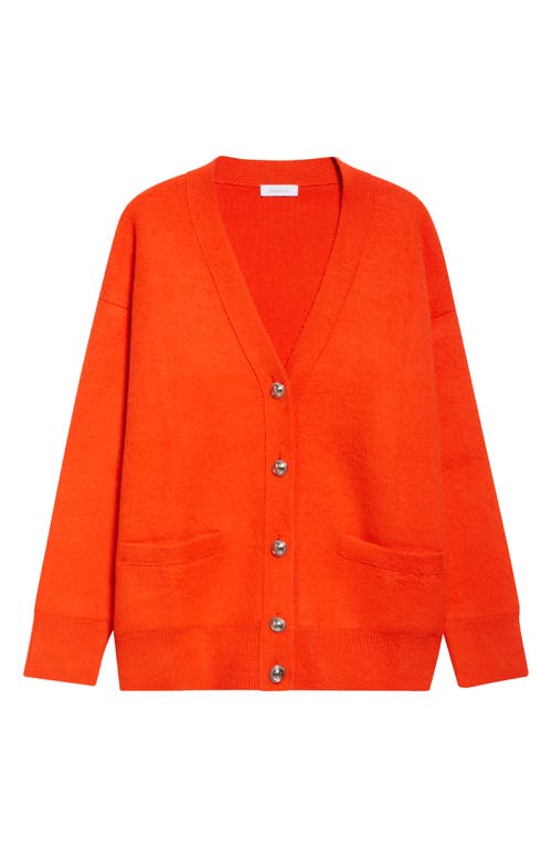 Shop Rabanne Pull Virgin Wool Cardigan In Orange