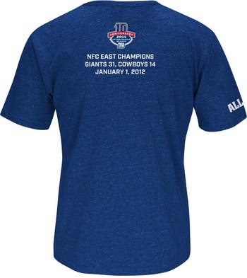 STARTER Men's Starter Justin Tuck Royal New York Giants Super Bowl XLVI  10-Year Anniversary ALL IN Collector's Series T-Shirt