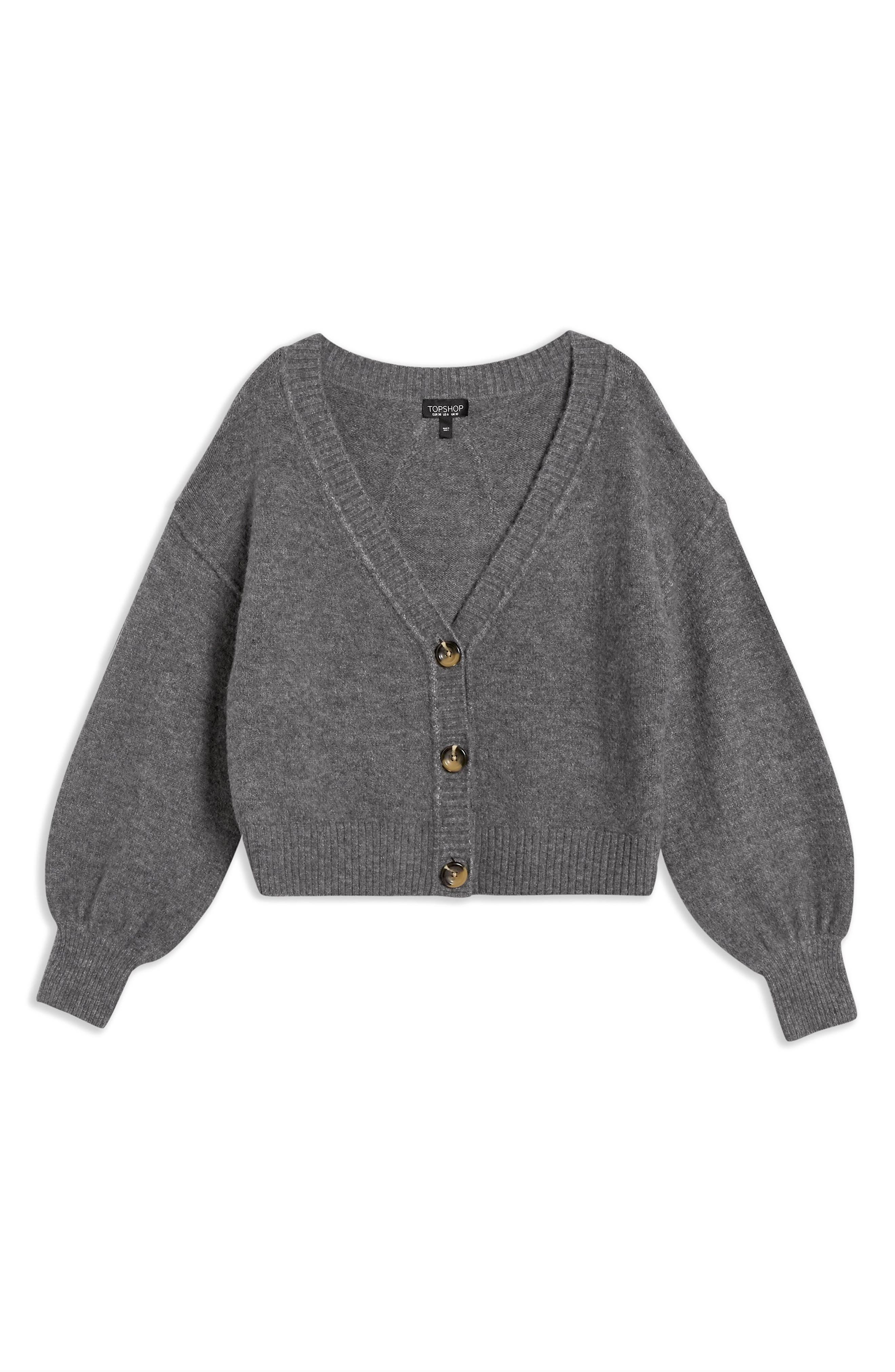 horn button crop cardigan
