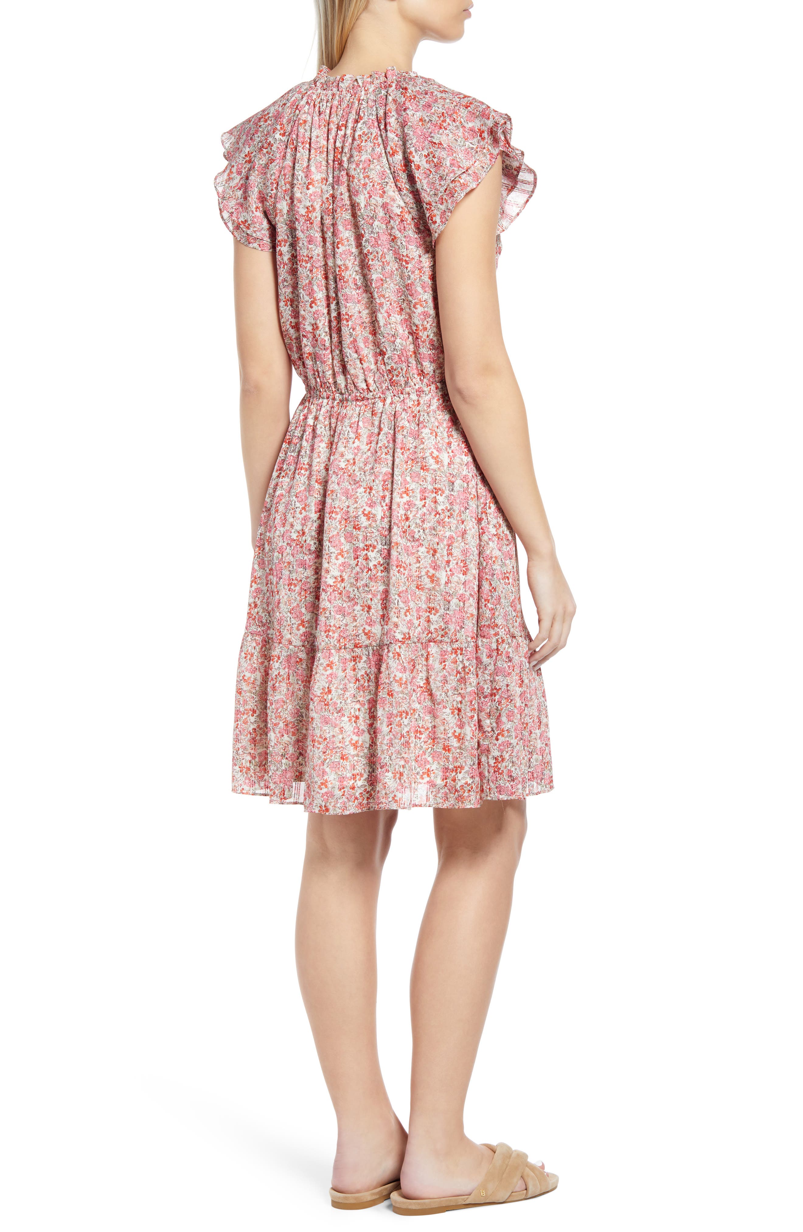 Caslon® Floral Print Short Sleeve Dress 