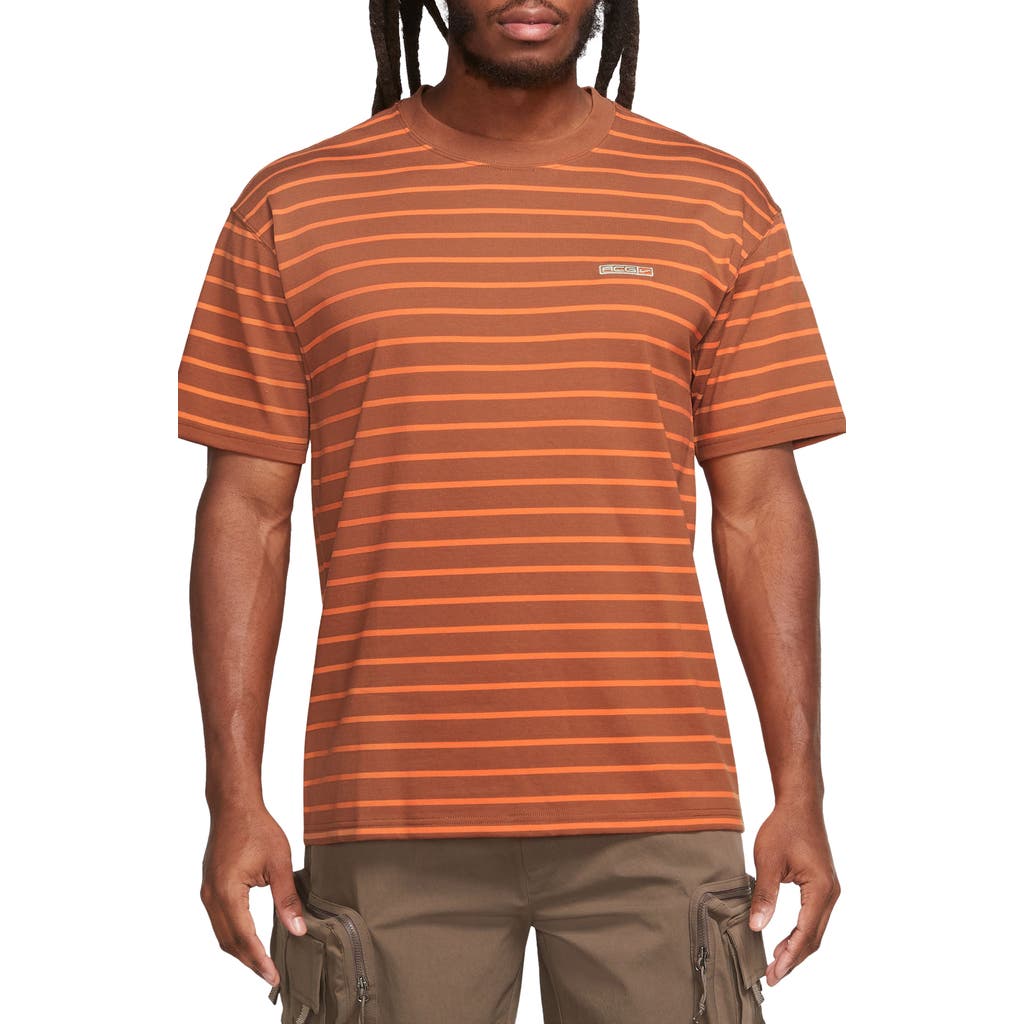 Nike Acg Stripe T-shirt In Dark Russet/bright Mandarin