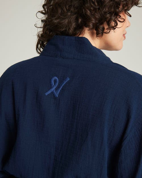 Nudea The Classic Belted Robe In Navy